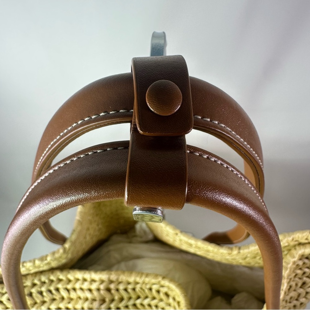 NEW Bottega Veneta Arco Natural Wood Rafia Medium Tote - Picture 5 of 16